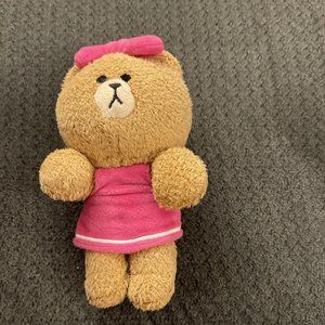 Small Line Friends Pink Dress Girl Plush Bear C4